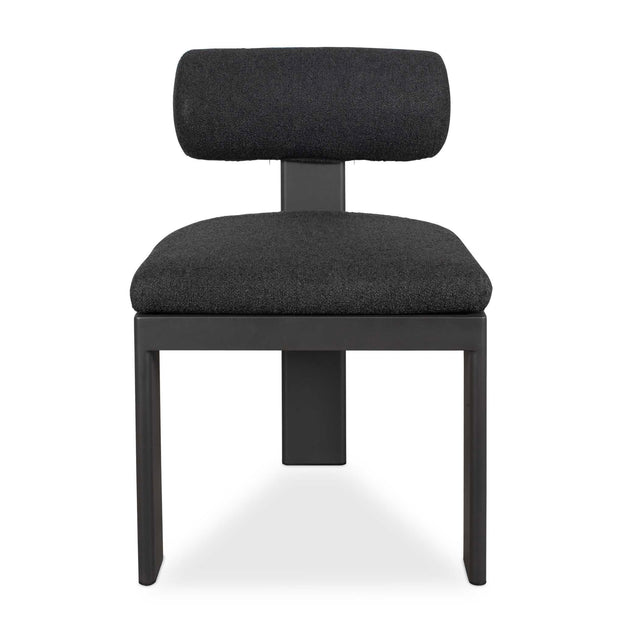 Bolster Back Outdoor Dining Chair Charcoal - Black by Uttermost - View 1