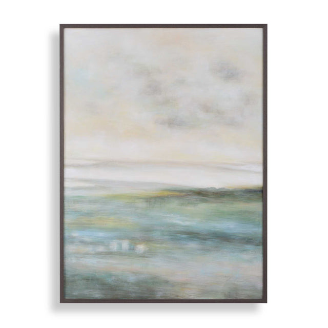 Awakening Hand Painted Landscape Art Blue / Brown / Green / White / Yellow - Blue / Green by Uttermost - View 1