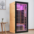 Single-Person Starlight Ceiling Far-Infrared Sauna Room – Hemlock Wood - sold by Home Elegance USA