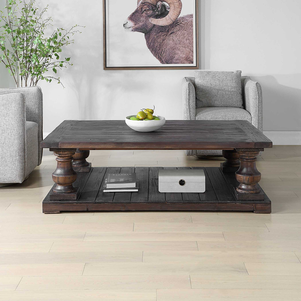 Stratford Coffee Table Walnut - Dark Brown by Uttermost - View 2