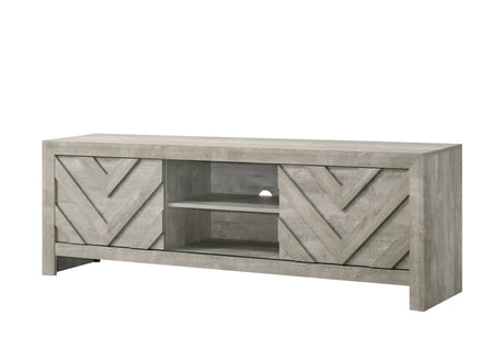 1pc Rustic Geometric Design Contemporary Traditional Interiors Entertainment Console TV Stand Living Room Furniture - sold by Home Elegance USA