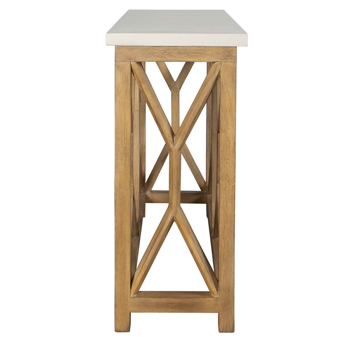 Catali Stone Console Table Ivory - Light Brown by Uttermost - View 5