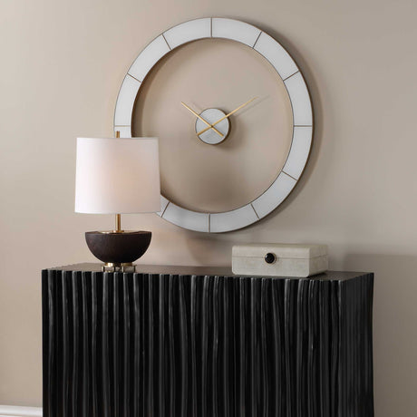 Ivory Halo Minimalist Wall Clock - Gold / White by Uttermost - View 3