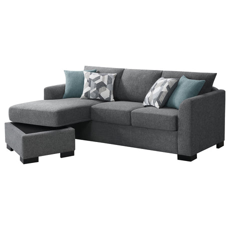 Pacheco Grey Upholstered Sleeper Sectional Chaise Sofa - sold by Home Elegance USA