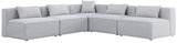 Cube - Modular Sectional 5 Piece - Gray - Fabric - Modern & Contemporary - 630Grey - Sec5B - Home Elegance USA - 1