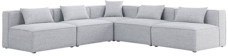 Cube - Modular Sectional 5 Piece - Gray - Fabric - Modern & Contemporary - 630Grey - Sec5B - Home Elegance USA - 1