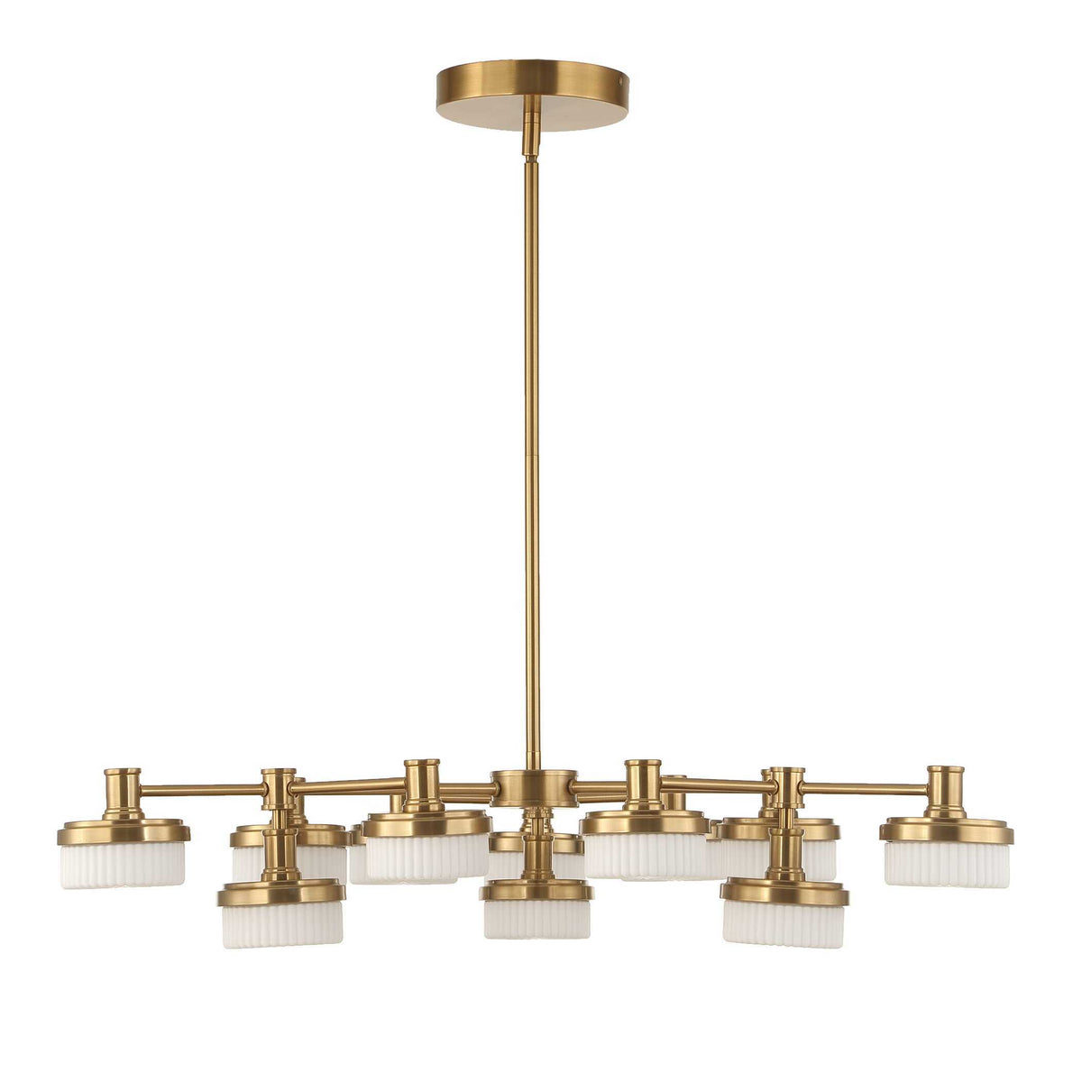 Wedge 12 Light LED Brass Chandelier White / Gold - Gold / White by Uttermost - View 5