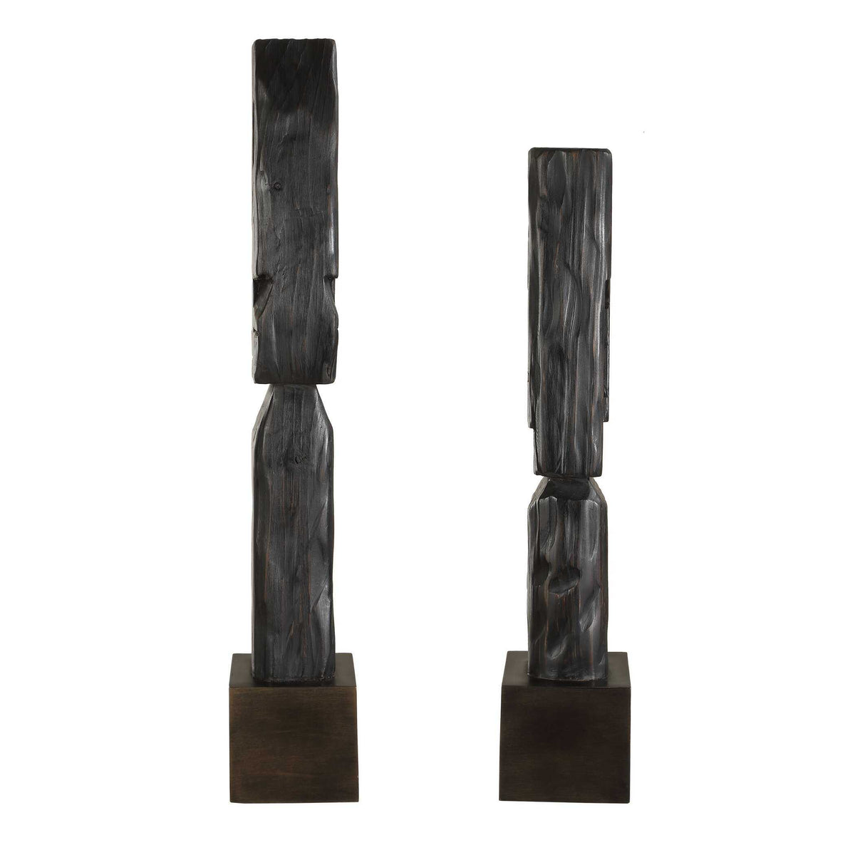 Cipher Wood Totems (Set of 2) - Black by Uttermost - View 5