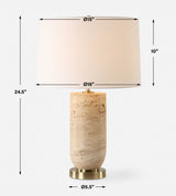 Aubrey Travertine Table Lamp - Beige by Uttermost - View 8