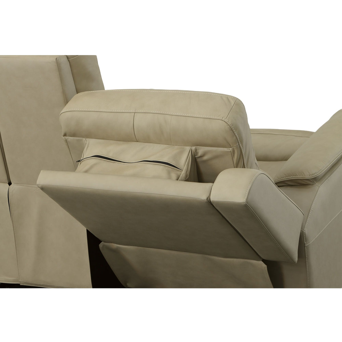 Henry Power Reclining Loveseat With Console & Power Headrests & Lumbar - Beige | Flexsteel