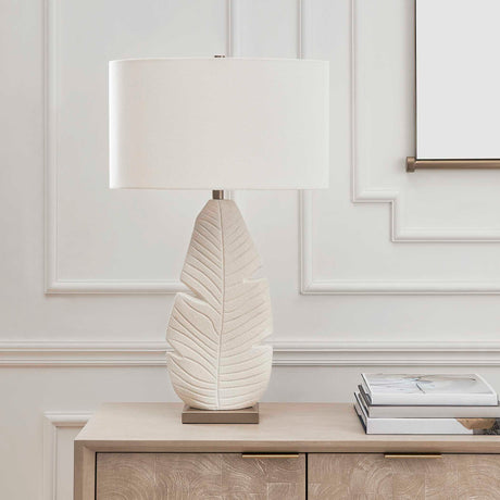 Palm Leaf Table Lamp - White by Uttermost - View 3