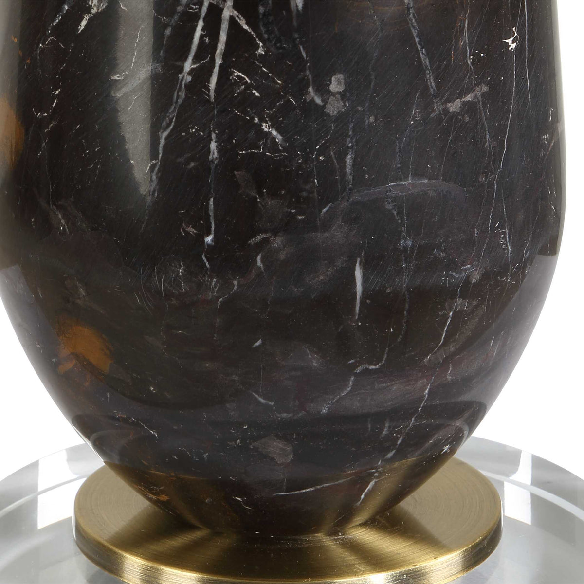 Dames Dark Marble Table Lamp Black / Brown - Black / Dark Brown by Uttermost - View 6