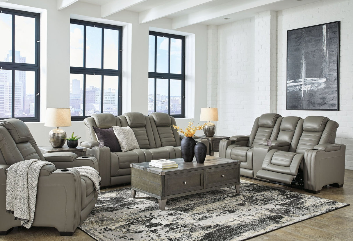 Backtrack - Gray - 3 Pc. - Power Reclining Sofa, Loveseat, Recliner | Ashley - U28005/15/18/13 - Home Elegance USA - 1