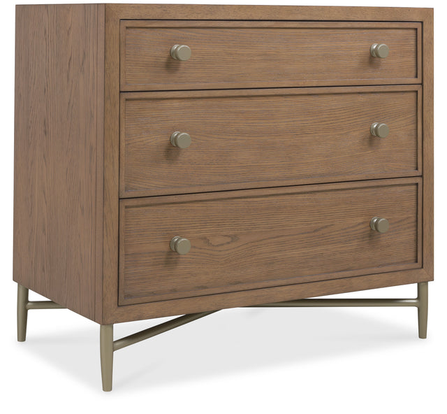 Sonnet Three-Drawer Nightstand - Dark Gray / Light Brown by Hooker Furniture - View 1