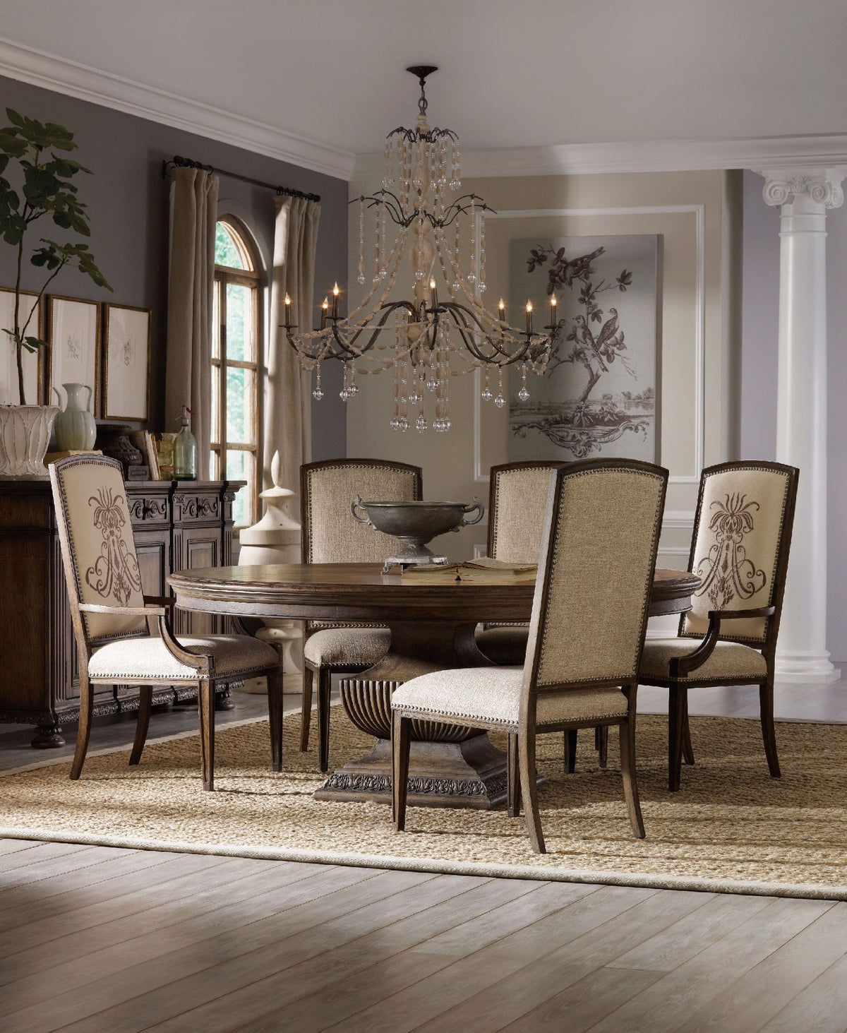 Rhapsody Side Chair - Beige / Dark Brown by Hooker Furniture - View 4