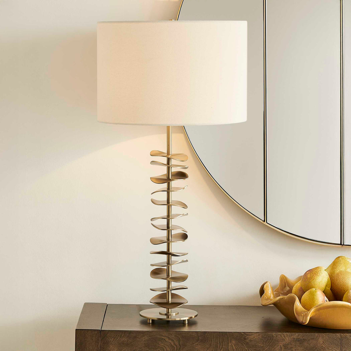 Akoa Metal Disc Table Lamp - Gold by Uttermost - View 2
