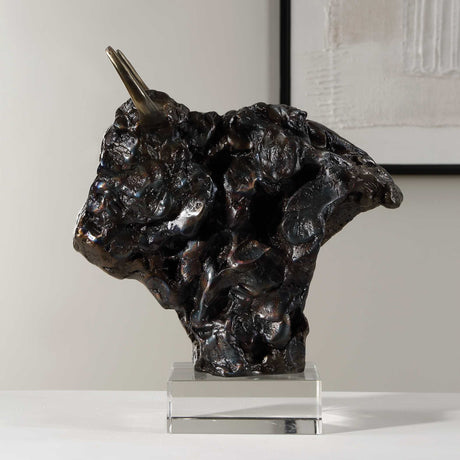 Bison Bust Bronze Sculpture by Uttermost - View 3