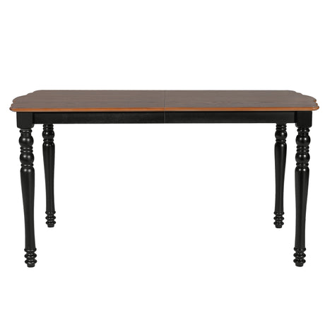 7-Piece Dining Table Set, 60inch to 78inch Extendable Wood Dining Table with Removable Leaf, Kitchen Table Set with 6 Upholstered Side Chair, Dining Table Set for 6 - sold by Home Elegance USA
