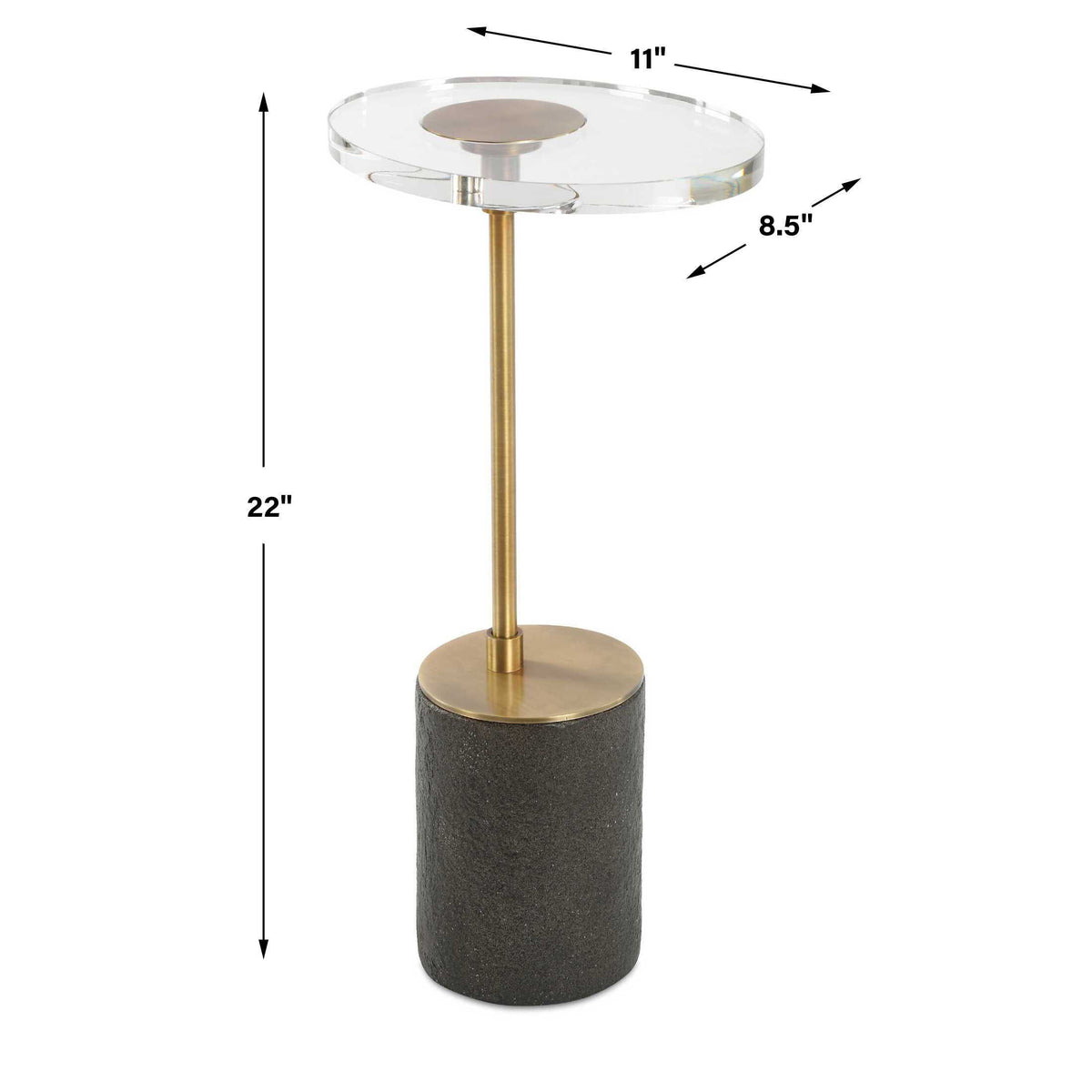 Kaufman Crystal Accent Table Black / Brass - Black / Gold by Uttermost - View 9
