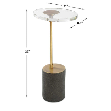 Kaufman Crystal Accent Table Black / Brass - Black / Gold by Uttermost - View 9