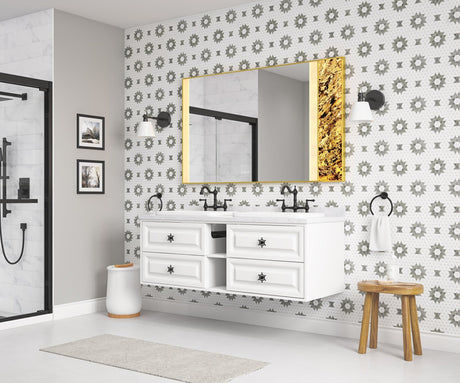 60*23*21in Wall Hung Doulble Sink Bath Vanity Cabinet Only in Bathroom Vanities without Tops - W1272109641 - image - 6