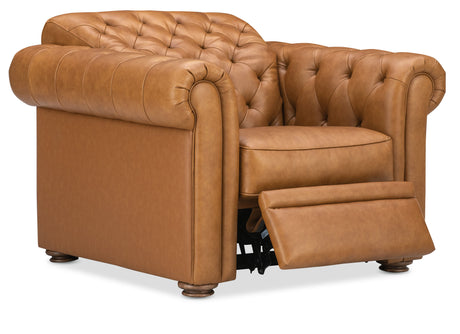 Glover Power Recliner With Power Headrest - Light Brown by Hooker Furniture - View 3
