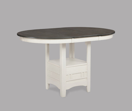 5Pc Counter Height Dining Set Finish Light Gray Upholstery Fabric Wooden Dining Room Furniture Chalk Gray - sold by Home Elegance USA