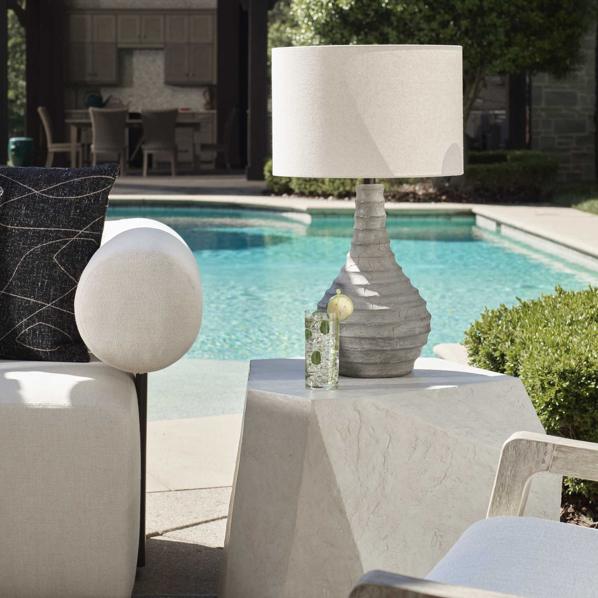 Stratum Rustic Outdoor Table Lamp - Gray by Uttermost - View 2