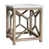 Catali Stone End Table White & Light Brown - White / Light Brown by Uttermost - View 1