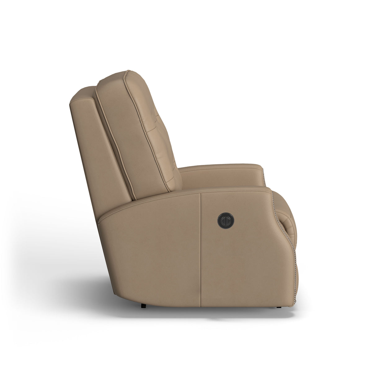 Devon Transitional Leather Power Recliner, Nailhead Trim | Flexsteel