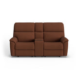 Porter Transitional Power Reclining Loveseat With Console & Power Headrests & Lumbar | Flexsteel