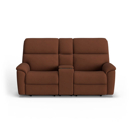 Porter Transitional Power Reclining Loveseat With Console & Power Headrests & Lumbar | Flexsteel