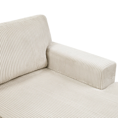 Oversized Sectional Sofa 115.3' U-Shaped Sofa with Chaise Lounge and Three Soft Throw Pillows, Light Gray Corduroy, 115.3' x 90.5' - sold by Home Elegance USA