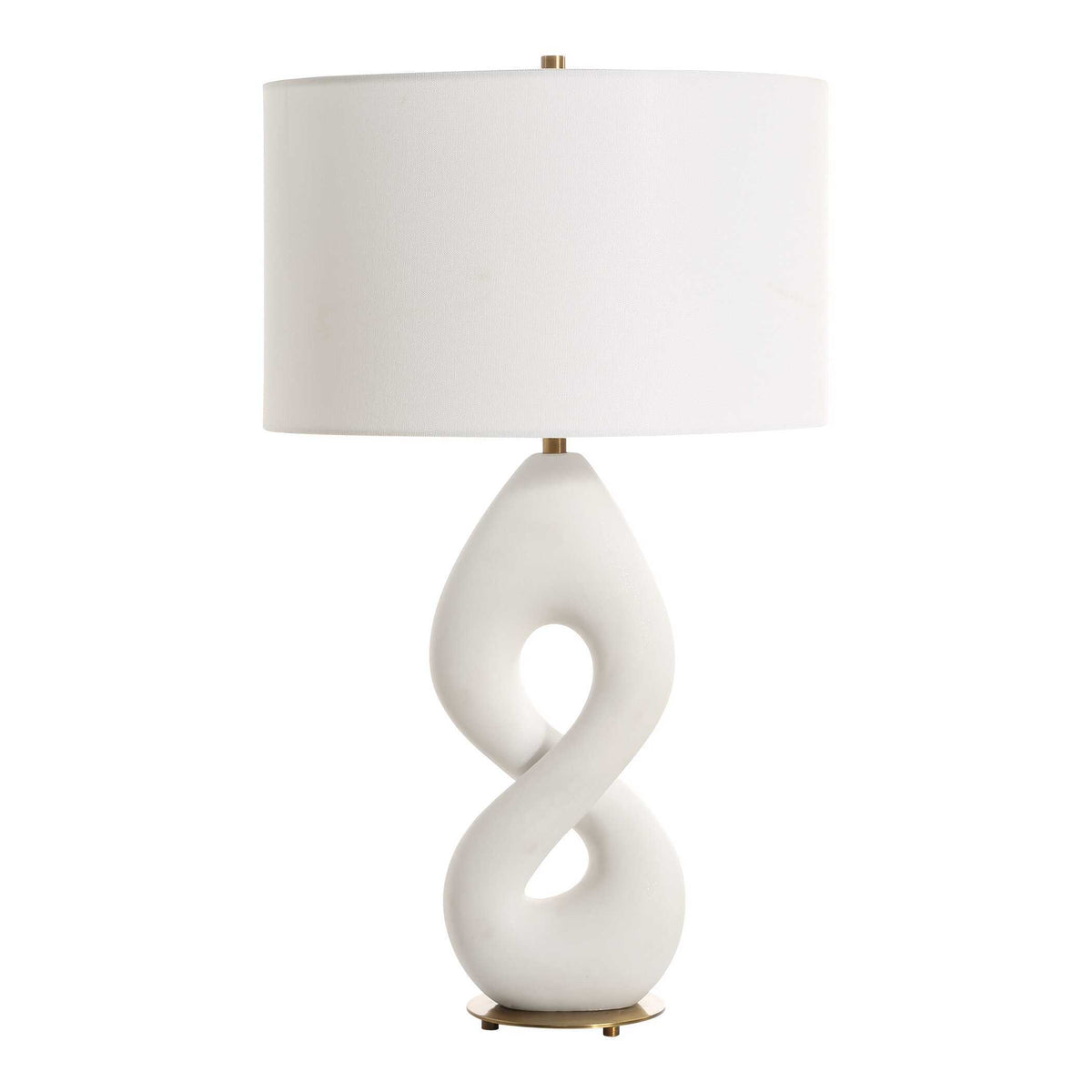 Meridian Ivory Stone Table Lamp - White by Uttermost - View 4
