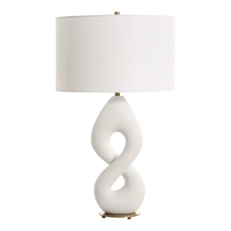 Meridian Ivory Stone Table Lamp - White by Uttermost - View 4