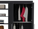 Kenya 3 Drawers Armoire, Double Door, 3-Tier Shelf -Black - sold by Home Elegance USA
