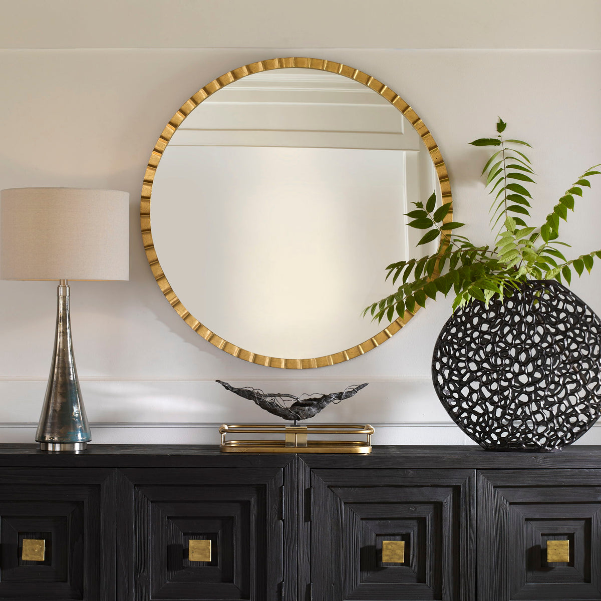 Dandridge Round Mirror - Gold by Uttermost - View 2