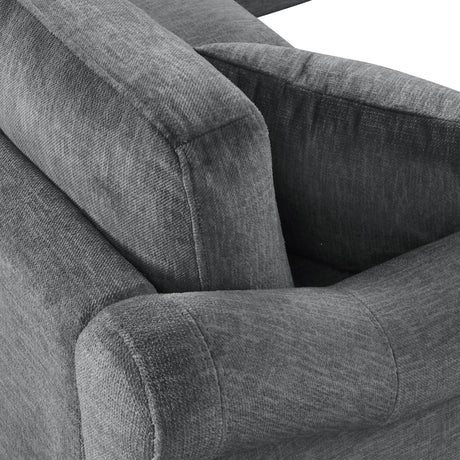 U-shaped Sectional Sofa Chenille Upholstered with Movable Storage Ottoman, Dark Gray, 111.8' - sold by Home Elegance USA
