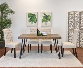 Ashford 5-Piece Dining Set, Hairpin Dining Table with 4 Chairs, 4 Color Options - sold by Home Elegance USA