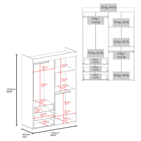 Mobile Velvet Armoire, Bedroom, White - sold by Home Elegance USA