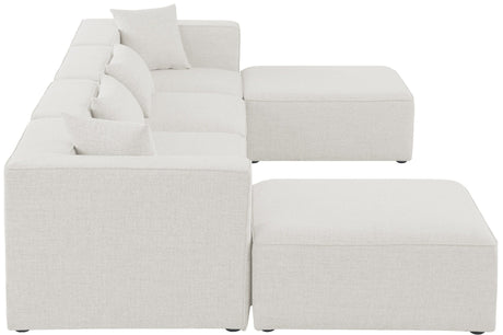 Cube - Modular Sectional 6 Piece - Cream - Fabric - 630Cream - Sec6B - Home Elegance USA - 4