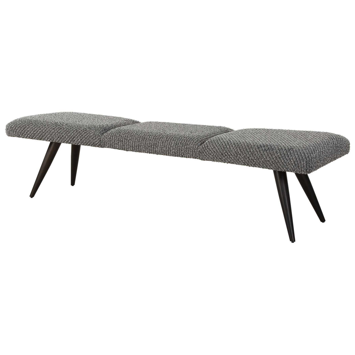 Bowtie Charcoal Fabric Bench - Dark Gray by Uttermost - View 4