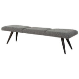 Bowtie Charcoal Fabric Bench - Dark Gray by Uttermost - View 4