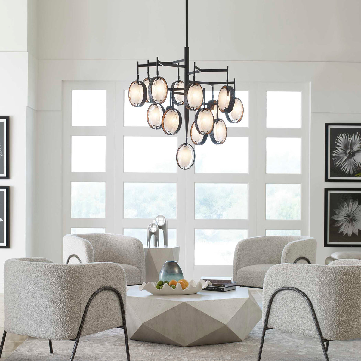 Maxin 15 Light Large Chandelier - Bronze / Silver by Uttermost - View 2