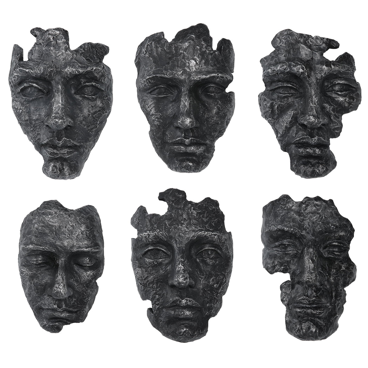 Self-Portrait Metallic Wall Decor (Set of 6) - Black by Uttermost - View 1