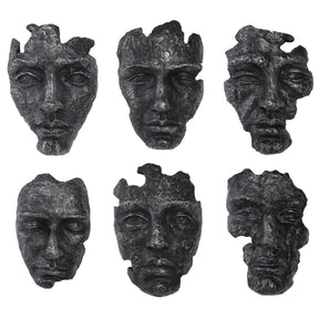 Self-Portrait Metallic Wall Decor (Set of 6) - Black by Uttermost - View 1