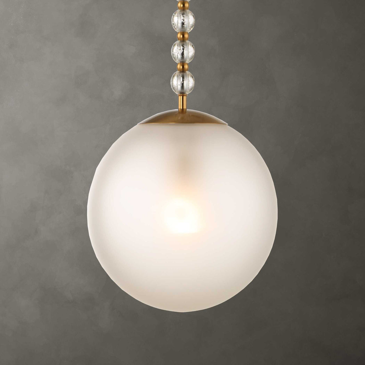 Ripple 1 Light Frost Glass Pendant - Gold by Uttermost - View 2