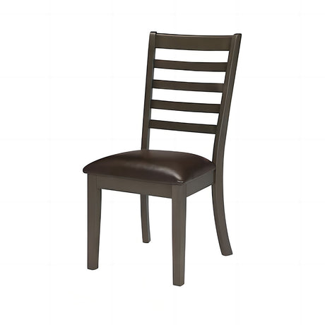 Simple Classic Brown 7pc Dining Set Faux Marble Top Dining Table 6xSide Chairs Leatherette Seats Dining Room Furniture - sold by Home Elegance USA