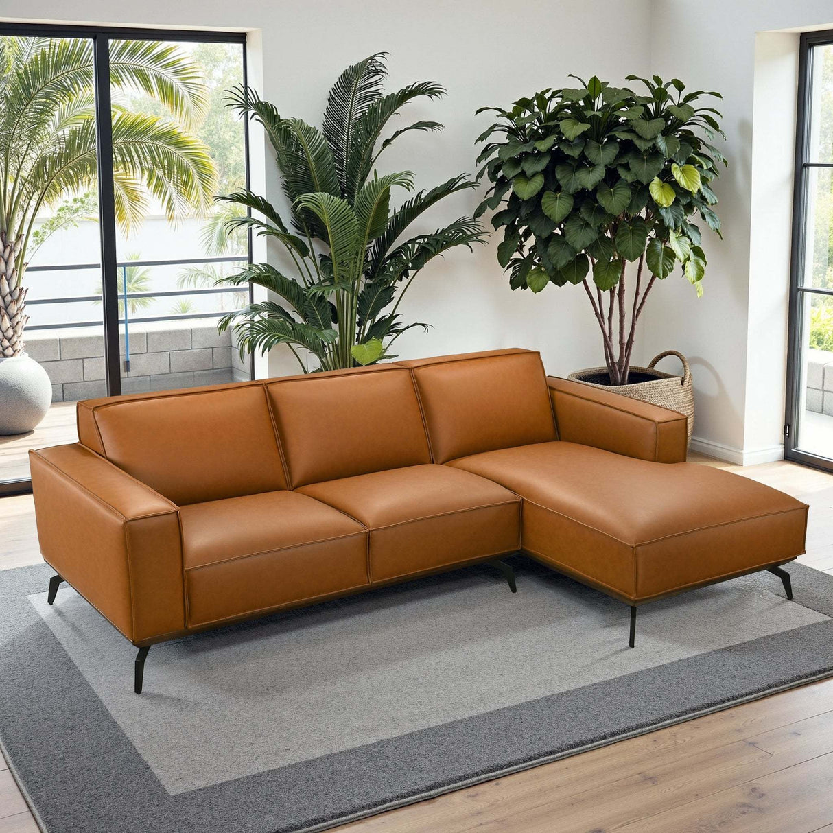 Brenham Easy Clean Modern Right Sectional Sofa & Chaise