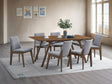 Casual Dining Furniture Set 7pc Walnut Finish Dining Table and Upholstered Chairs Wooden Kitchen Set - sold by Home Elegance USA